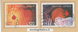 USATI ITALIA 1977 - Ref.0383A "DONIAMO IL SANGUE" Serie Di 2 Val. - - 1971-80: Used