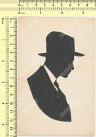 1920 Montpellier Gentleman Silhouette, Man With Hat Portrait Homme Avec Chapeau Vintage Hand Made Siluette Old Art Card - Scherenschnitt - Silhouette