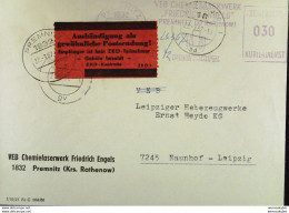 Brief Mit Aufkleber "Aushändigung Als Gewöhnl. Postsendung! ..." Vom VEB Chemiefaserwerk Premnitz V. 22.3.67 M.30 Pf AFS - Storia Postale