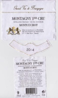 Etiquette Contre étiquette Et Millésime  " MONTAGNY 1er CRU " (Thème Blason Lions Couronnés) (2516)_ev97 - Bourgogne