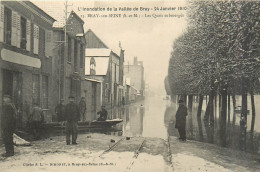 77* BRAY S/SEINE  Crue 1910 - Quai Submerges        RL31,0121 - Bray Sur Seine