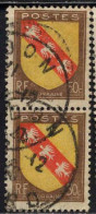 France Poste Obl Yv: 757 Mi:754 Lorraine Armoiries (Beau Cachet Rond) Paire - Usados