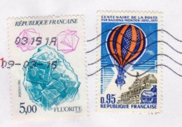 TIMBRES " BALLON MONTÉ MONTGOLFIÈRE ET PIERRE FLUORITE " (2309)_AM31 - Montgolfières