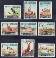 Jordan Protected Game Birds And Animals 9V MNH - Jordanien