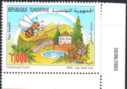 2003-Tunisie / Y&T 1486 - Les Parcs En Tunisie Faune ; Parc Ennahli - Coin Daté  1V / MNH***** - Abejas
