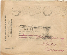 FRANCE ANNEE 1937 FRANCHISE POSTALE PTT SERVICE DU BUREAU DE CHEQUE 22 I 37 TB - Lettres Civiles En Franchise