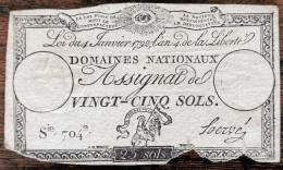 Assignat 25 Sols - 4 Janvier 1792 - Série 704 - Domaine Nationaux - Assegnati