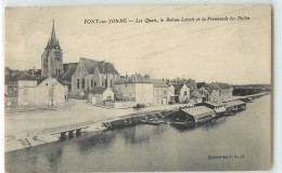 34788 - PONT SUR YONNE - LES QUAIS LA BATEAU LAVOIR ET LA PROMENADE DES BULLES - Pont Sur Yonne