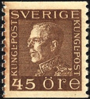 SCHWEDEN 194I *, 1929, 45 Ö. Braun, Getöntes Papier, Pracht - Gebraucht