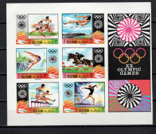 Ras Al Khaima 1970 Olympic Games Munich, Equestrian, Athletics Etc. Block Of 6 Imperf. MNH - Verano 1972: Munich