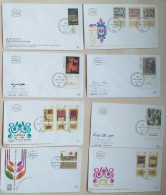 FDC LOT 8 LETTRES 1ER JOUR ISRAEL 1971 1972 - Sin Clasificación