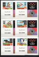 Ras Al Khaima 1970 Olympic Games Munich, Equestrian, Athletics Etc. Set Of 6 S/s Imperf. MNH - Verano 1972: Munich