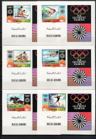 Ras Al Khaima 1970 Olympic Games Munich, Equestrian, Athletics Etc. Set Of 6 S/s Imperf. MNH - Estate 1972: Monaco