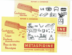 2 Buvard METASPIRINE Rébus Proverbes - Produits Pharmaceutiques