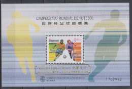 MACAU 1998 FOOTBALL WORLD CUP 2 S/SHEETS 1 OVERPRINT AND 4 STAMPS - 1998 – Francia