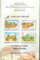 2003-Tunisie / Y&T 1483 -- 1486 - Les Parcs En Tunisie Faune ;  Prospectus - Monkeys