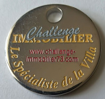 Jeton De Caddie - Challenge IMMOBILIER - AIX LES BAINS 73 - ALBENS 73 - En Métal - (1) - - Trolley Token/Shopping Trolley Chip