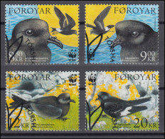 Dänemark-Färöer 530-533 Naturschutz 2005: Sturmschwalben, 4 Werte, Satz ESSt  - Faroe Islands