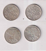 Lot 2 Pièces Argent 500 Fr - 500 Francs