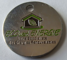 Jeton De Caddie - ECOuest ENERGIE - Votre Spécialiste Des Energies Renouvelables - En Métal - (1) - - Moneda Carro