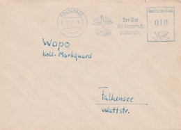 DDR Brief Mit Freistempel Falkensee 1960 Blau Der Rat Der Gemeinde Falkensee Motiv Vogel - Maschinenstempel (EMA)