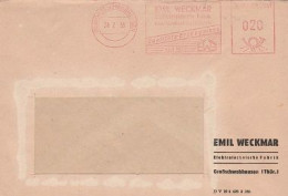 DDR Brief Mit Freistempel Grossswabhausen 1955 Rot Emil Weckmar Elektrotechnische Fabrik - Maschinenstempel (EMA)