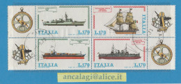 USATI ITALIA 1978 - Ref.0391 "COSTRUZIONI NAVALI ITALIANE" Blocco Di 4 Val. Con Doppie Appendici - - 1971-80: Oblitérés