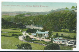 Railway  Postcard Station Dulverton Unused Devon Bottom Corner Damage Carnarvon Arms Hotel - Gares - Sans Trains