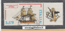 USATI ITALIA 1978 - Ref.0391A "COSTRUZIONI NAVALI ITALIANE" 1 Val. Con Appendice - - 1971-80: Gebraucht