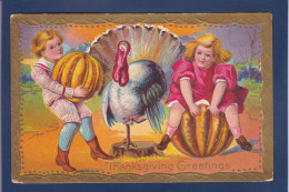 CPA Thanksgiving Fantaisie Fête Gaufrée Embossed Enfant Circulée - Thanksgiving