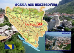 Bosnia And Herzegovina Map New Postcard * Carte Geographique * Landakarte - Bosnie-Herzegovine