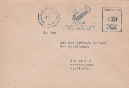 DDR Brief Mit Freistempel Kranichfeld Ilm 1954 Blau ESK VEB Elektro Sicherung - Macchine Per Obliterare (EMA)