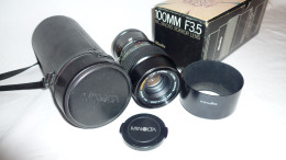 Minolta MC Macro Lens Rokkor-X 100 Mm F/3.5 With Adapter - Linsen