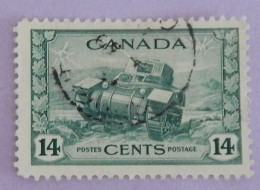 CANADA YT 215 OBLITÉRÉ "CHAR D ASSAUT" ANNÉES 1943/1948 - Usati