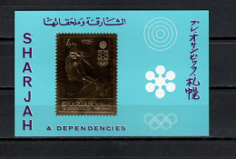 Sharjah 1971 Olympic Games Sapporo Gold S/s MNH - Inverno1972: Sapporo