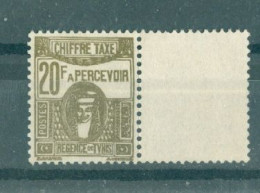 TUNISIE - CHIFFRE TAXE - N°64** MNH BORD DE FEUILLE SCAN DU VERSO. Type De 1923-29. - Unused Stamps