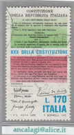 USATI ITALIA 1978 - Ref.0393 "ANNIVERSARIO COSTITUZIONE" 1 Val. - - 1971-80: Used