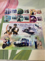 Hong Kong Stamp MNH Dog  Sheet Helicopters 2019 Motorcycle Police - Cartas & Documentos