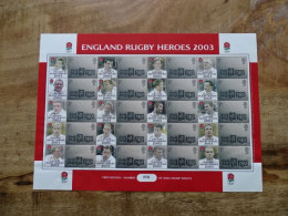 Great Britain MNH Limited Edition Sheet Engeland Rugby Heroes 2003 Without Print - Blocks & Kleinbögen