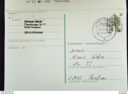 BRD-VGO: Gs-Karte Mit 30 Pf Celle Kompl. Gest. Raschau 20.3.91 U. Dresden 26.3.91-diese Gs Gab Es Nur Im VGO! Knr: P148 - Cartes Postales - Oblitérées