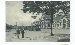 Railway Postcard France. Mons La Gare  Railway Station Unused - Stazioni Con Treni