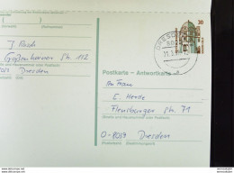 BRD-VGO: Gs-Karte Mit 30 Pf Celle Kompl. Gest. Dresden 15.3.91 U. Dresden 21.3.91-diese Gs Gab Es Nur Im VGO! Knr: P148 - Postales - Usados