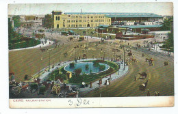 Railway Postcard Egypt Cairo Railway Station Posted 1906 Port Said - Stazioni Senza Treni
