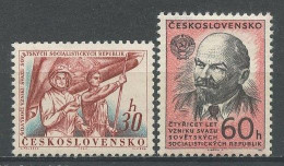 TCHECOSLOVAQUIE 1962 N° 1238/1239 ** Neufs MNH Superbes Lénine Ouvrier Et Cosmonaute Espace Anniversaire URSS - Nuovi