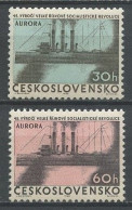 TCHECOSLOVAQUIE 1962 N° 1240/1241 ** Neufs MNH Superbes C 1 € Bateaux Ships Cuirassé Aurora Anniversaire Révolution - Unused Stamps