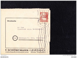 SBZ: Drucksache-Streifband Mit 8 Pf Karl-Marx Aus LEIPZIG  Knr: 214 - Lettres & Documents
