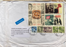 DENMARK 2024, COVER USED TO INDIA, 2 DIFF BLOCK, KING, HORSE CART, LION, TERMINAL TAASTRUP CITY CANCEL, CHRISTMAS SEAL - Storia Postale