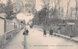 LIMEIL-BREVANNES (Val-de-Marne) - Avenue Des Deux Clochers - Voyagé 1906 (2 Scans) Loison / Leblanc Mairie De Saintry - Limeil Brevannes