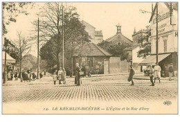 94.KREMLIN-BICETRE.n°106.L'EGLISE ET LA RUE D'IVRY.HOTEL BEAUSEJOUR - Kremlin Bicetre