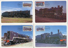 Südafrika South Africa Mi# 630-3 Offizieller Maxikarten-Satz/official Set Maxicards - Transport Railway - FDC